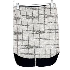 NEW Prose & Poetry Boucle Ecru & Black High Low Skirt, NWT Small, MSRP $200